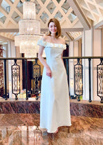 *PLUS SIZE* Off Shoulder Sweet Puff Flare Maxi Gown (S-2XL)