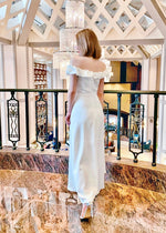 *PLUS SIZE* Off Shoulder Sweet Puff Flare Maxi Gown (S-2XL)