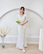 V Pleats Design Mermaid Maxi Gown (S-L)