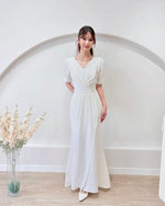 V Pleats Design Mermaid Maxi Gown (S-L)