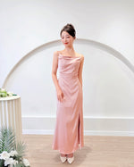 *S&C Made* Spaghetti Straps Satin Pleats Maxi Dress PINK (S-L)