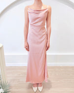 *S&C Made* Spaghetti Straps Satin Pleats Maxi Dress PINK (S-L)
