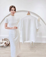 *S&C Made* Oriental Knot Men Qipao Top WHITE/ WINE RED (M-2XL)