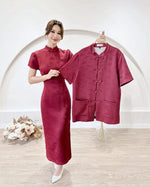 *S&C Made* Oriental Knot Men Qipao Top WHITE/ WINE RED (M-2XL)