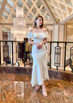 Elastic Ruffles Mermaid Maxi Gown WHITE (S-XL)