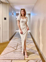 Elastic Sleeve Sweetheart Bodyfit 2 Way Maxi Gown (SML)