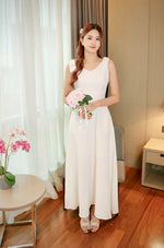 V Ribbon Design Maxi Dress (L)