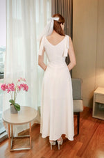 V Ribbon Design Maxi Dress (L)