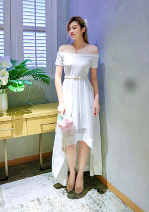 *EXCLUSIVE* Asymmetry 2 Way maxi dress WHITE (SM)