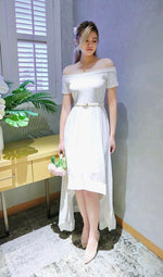 *EXCLUSIVE* Asymmetry 2 Way maxi dress WHITE (SM)
