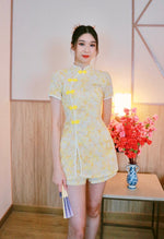 Floral Embroidery Lace Cotton Oriental Set YELLOW/ PINK/ BLUE (S-XL)