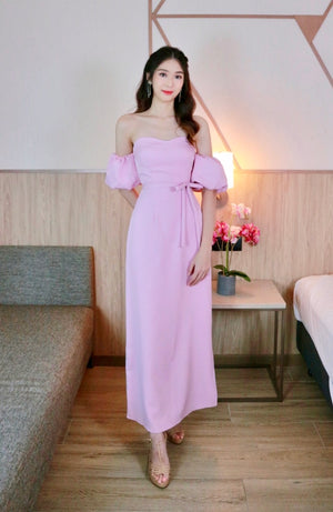 Sweetheart Puff Off Shoulder Maxi Dress LILAC (ML)