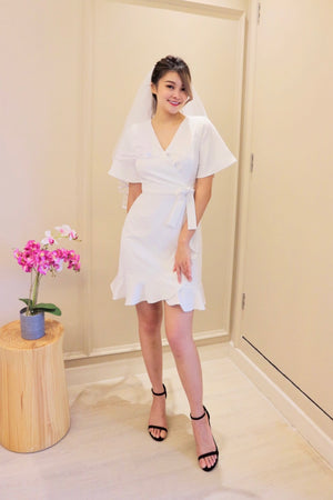 *S&C MADE* V Ruffles Mermaid Dress WHITE (S-XL)