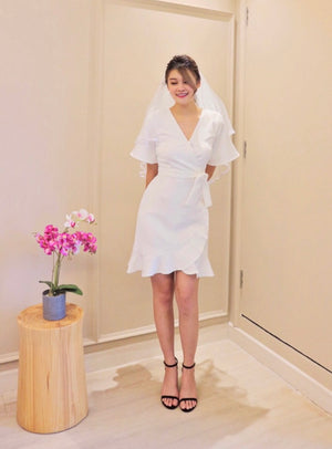*S&C MADE* V Ruffles Mermaid Dress WHITE (S-XL)