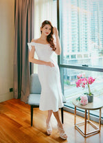 Elastic Off Shoulder Ribbon Mermaid Dress (SM)