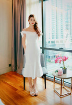Elastic Off Shoulder Ribbon Mermaid Dress (SM)