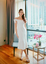 Elastic Off Shoulder Ribbon Mermaid Dress (SM)