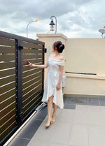 *S&C MADE* Fishtail Off Shoulder Midi Dress (ML)